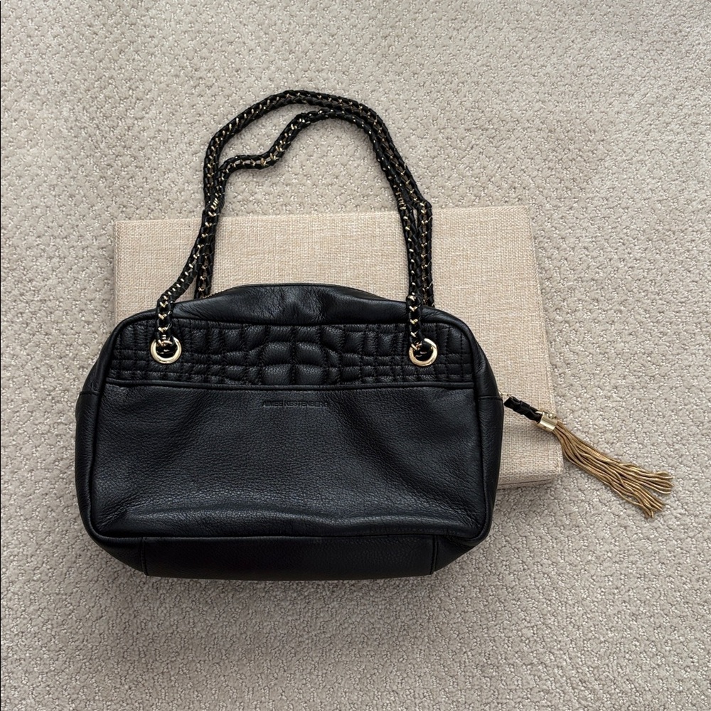Aimee Kestenberg Pebble Leather Quilted Shoulder Bag With Chain Straps